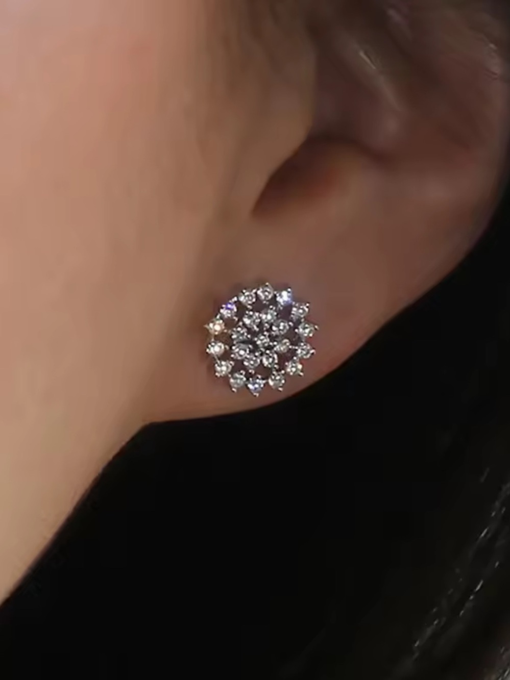 Nordstrom Silver-Tone Cluster Crystal Stud Earrings